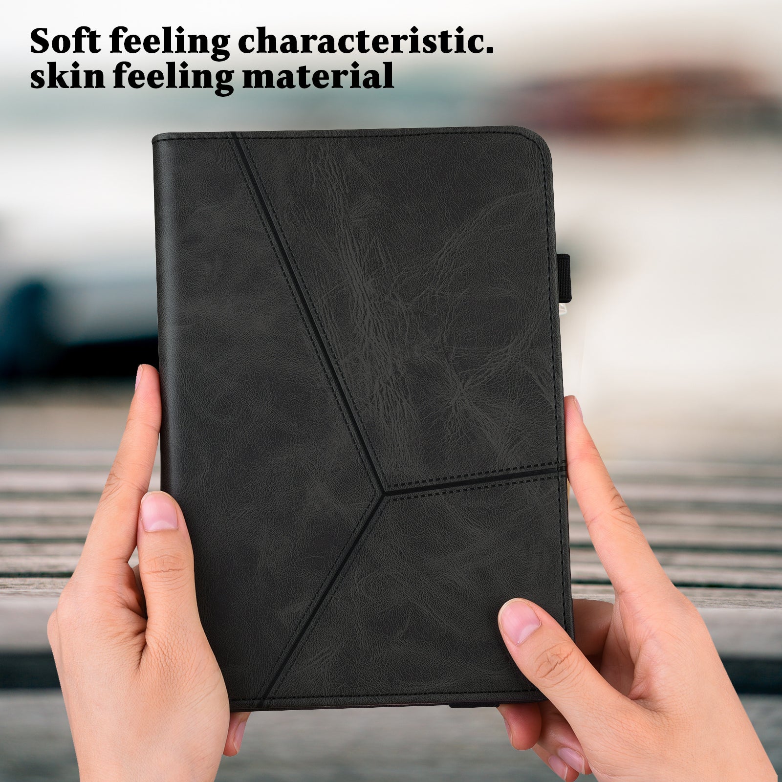 For Amazon Kindle Paperwhite (2024) Case PU Leather Line Imprinted Cover with Elastic Band For Amazon Kindle Paperwhite (2024) Case PU Leather Line Imprinted Cover with Elastic Band
